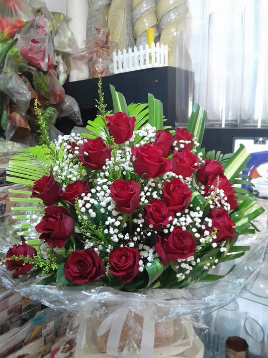 20 Fresh Red Roses Bouquet  - (Pre-order only by 5pm Feb 13th)